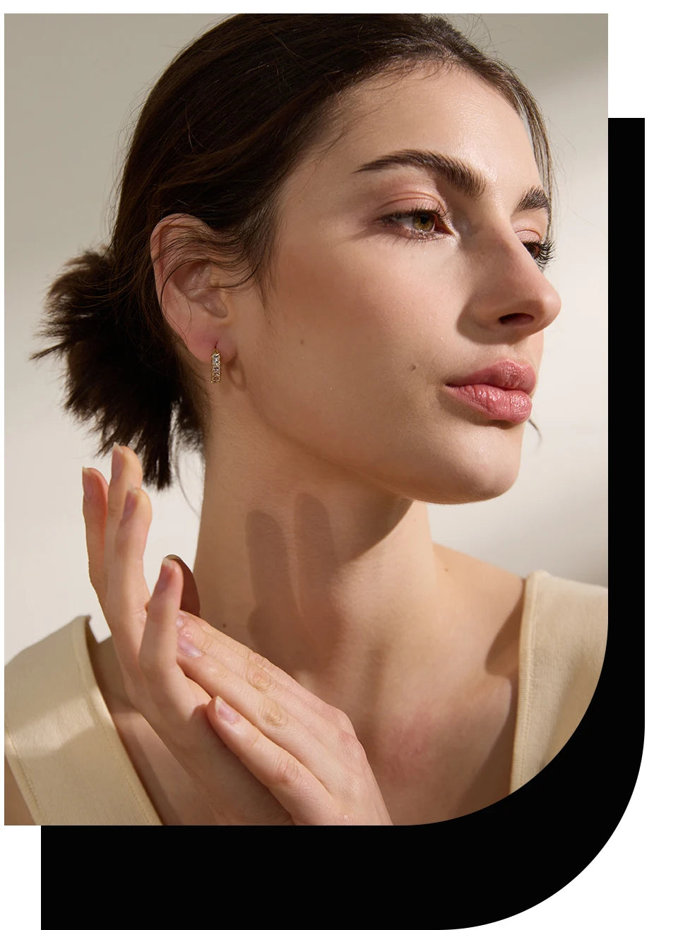 Yhpup colorido branco zircônia cúbica aço inoxidável redondo arco-íris bling brincos de argola para mulheres delicadas jóias de alta qualidade
