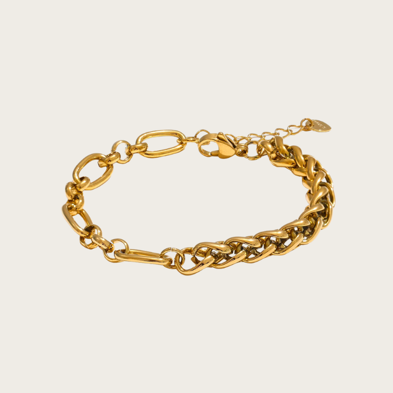 Pulseira de Charme Aço Inox Banhada a Ouro 18k