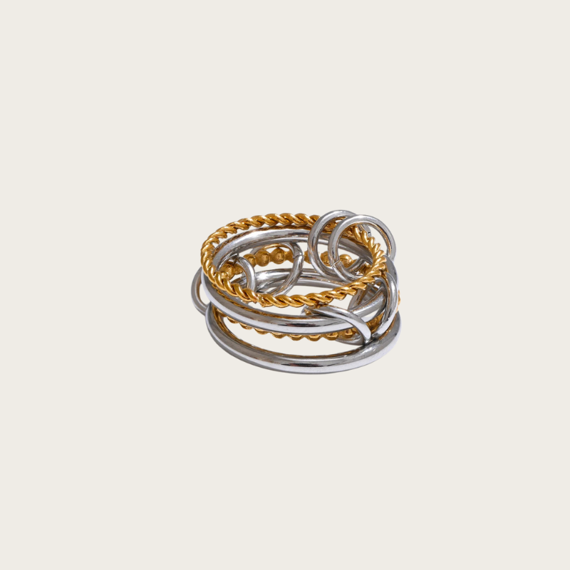 Anel de Empilhamento Banhado a Ouro 18k