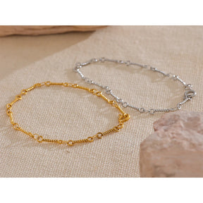 Yhpup aço inoxidável metal chique torcido corrente artesanal verão pulseira 18k pvd banhado à água pulso jóias presente