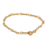 Yhpup aço inoxidável metal chique torcido corrente artesanal verão pulseira 18k pvd banhado à água pulso jóias presente